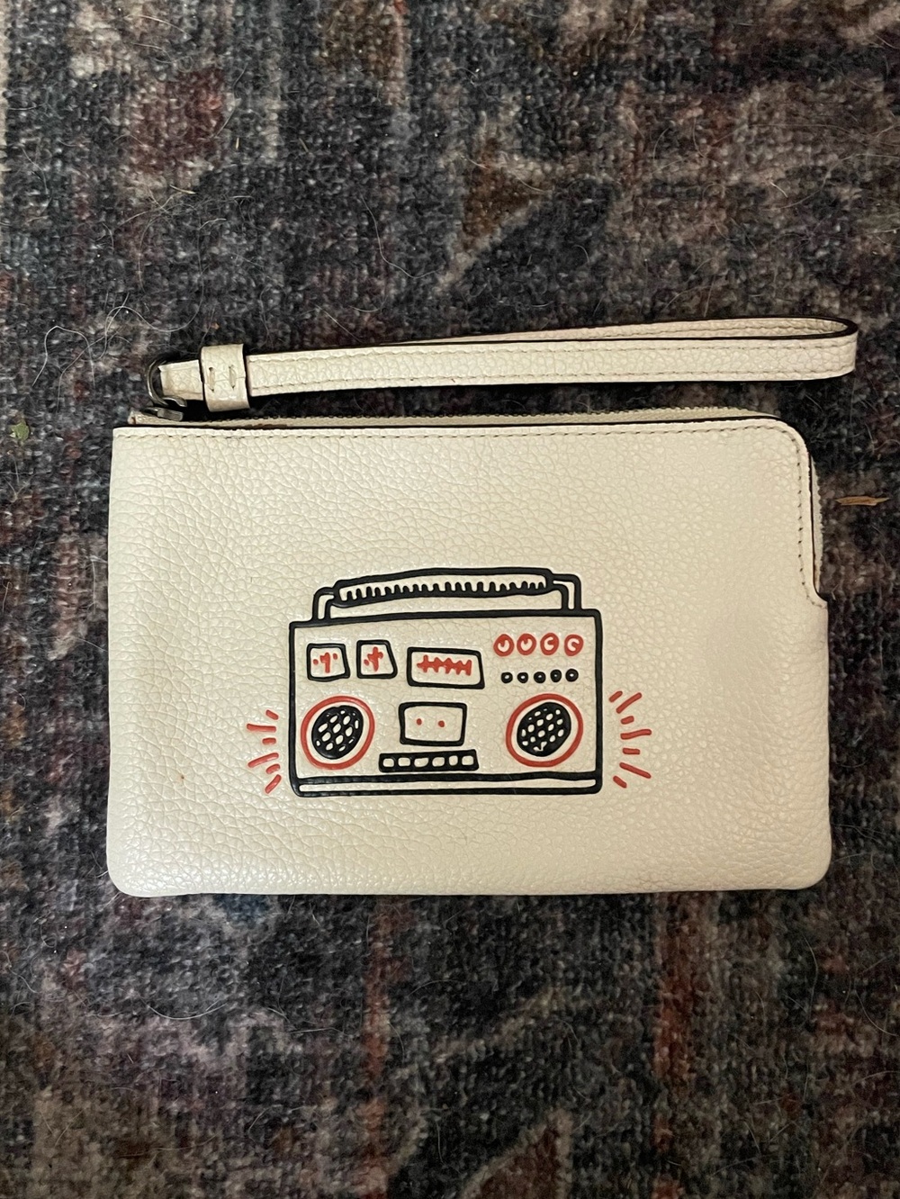 Coach 1941 x Keith haring pebbled leather radio print wristlet